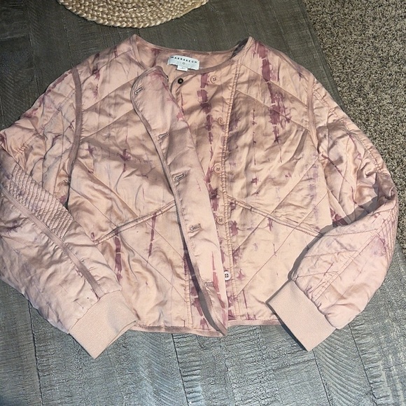 Marrakech Tie-dye Quilted Bomber Jacket Button Front M - Picture 7 of 13